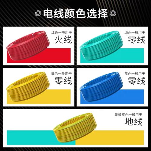 bv硬电线国标4平2V.5铜芯线家装家用1.5/6/10铜线四b方六单芯线缆