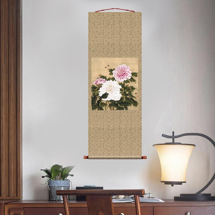 余稚花鸟画其十一宫廷画挂轴条幅卷轴花鸟画名画复制品中式玄关画