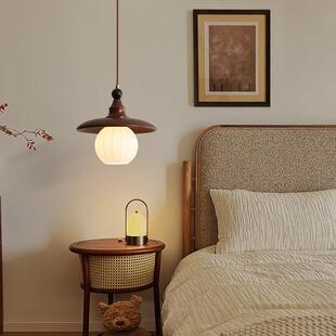 中古风餐厅灯吊灯法式复古餐桌吧台灯美式简约实木床头小吊灯