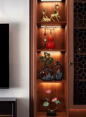 弗朗德新中式葫j芦摆件招财福禄珐琅彩客厅轻奢装饰品乔迁新居礼