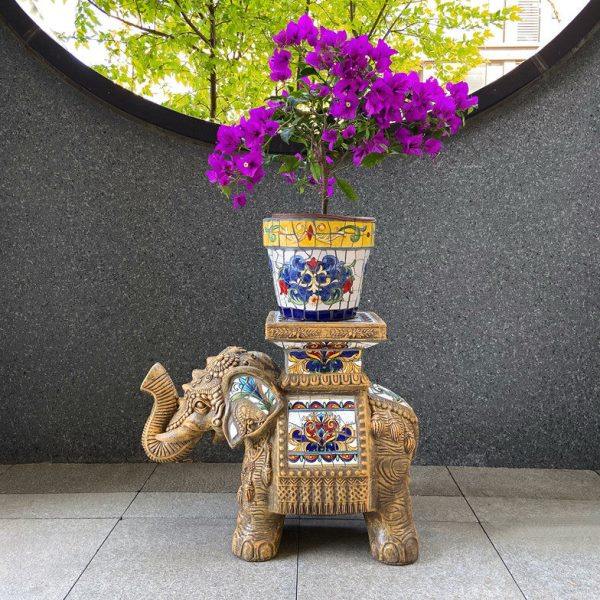 玫瑰小镇别墅庭院入户门吉祥大象摆件 户外花园布置造景花盆底座,家居饰品,户外/庭院摆件,淘宝优惠券,粉丝福利购,淘宝优惠卷