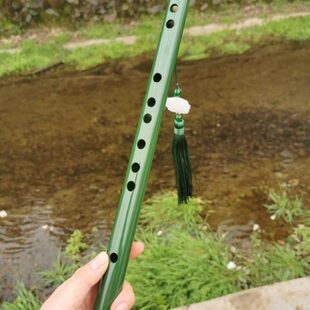 竹笛 初学者乐器一节绿色笛子练吹苦竹横笛古风优雅学生e调儿童