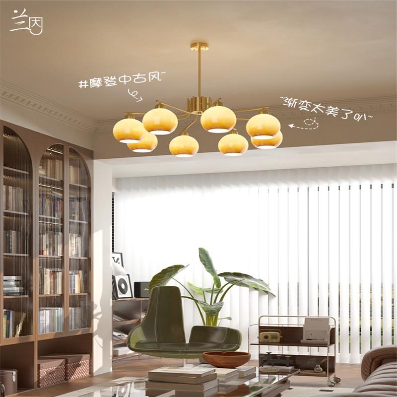 中古法式奶油风客厅吊灯大气大厅主灯卧室灯餐厅S灯中山灯具高级