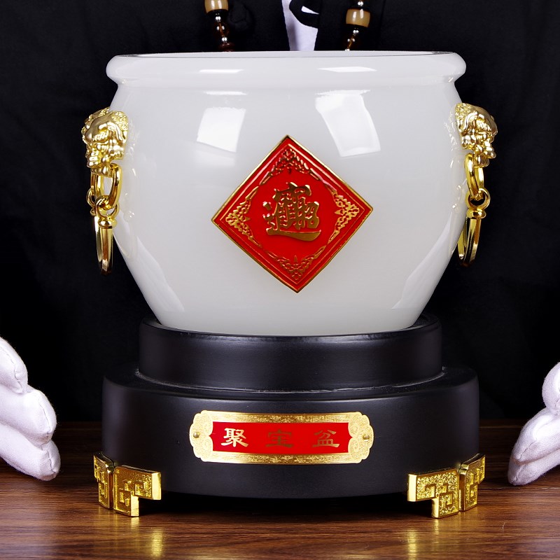 招财聚宝b盆存钱罐摆件招财大号 办公室桌酒柜架摆设 装饰商务礼