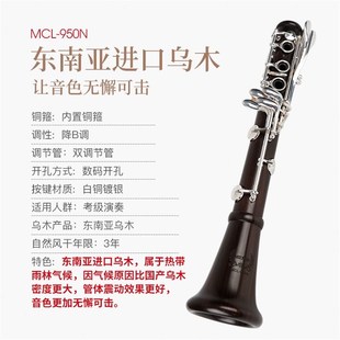 美德威乌木单簧管m降B调黑管东南亚进口专业级纯木学生考级乐器