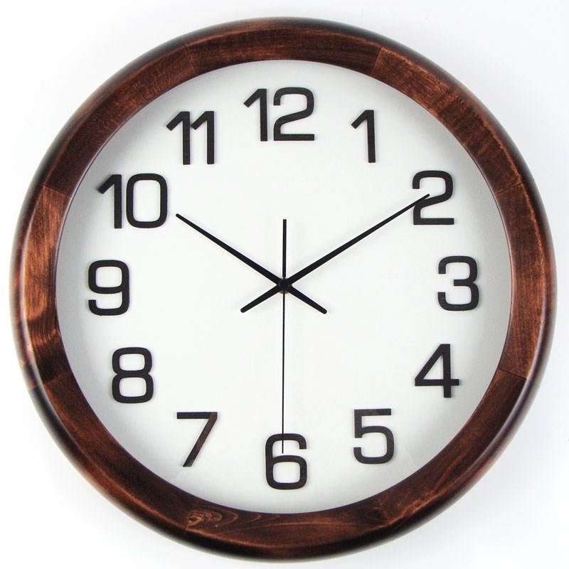实木挂钟客厅家j用时尚简约现代静音圆形复古石英钟北欧原木创意