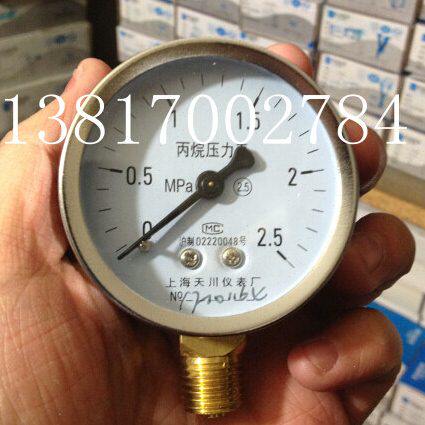 上海天川仪表厂Y-60丙烷压力表0-2.5MPA 丙烷减压器表头