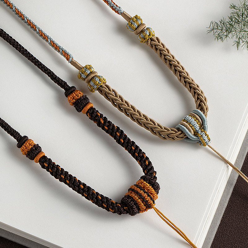 手工编织吊坠绳子项链挂绳平安扣挂绳高货绳高档八股编翡翠玉绳子