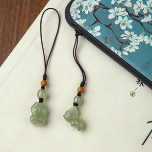 和田玉十二生肖手机挂件小巧精致手机挂吉祥好运手机链高档礼物