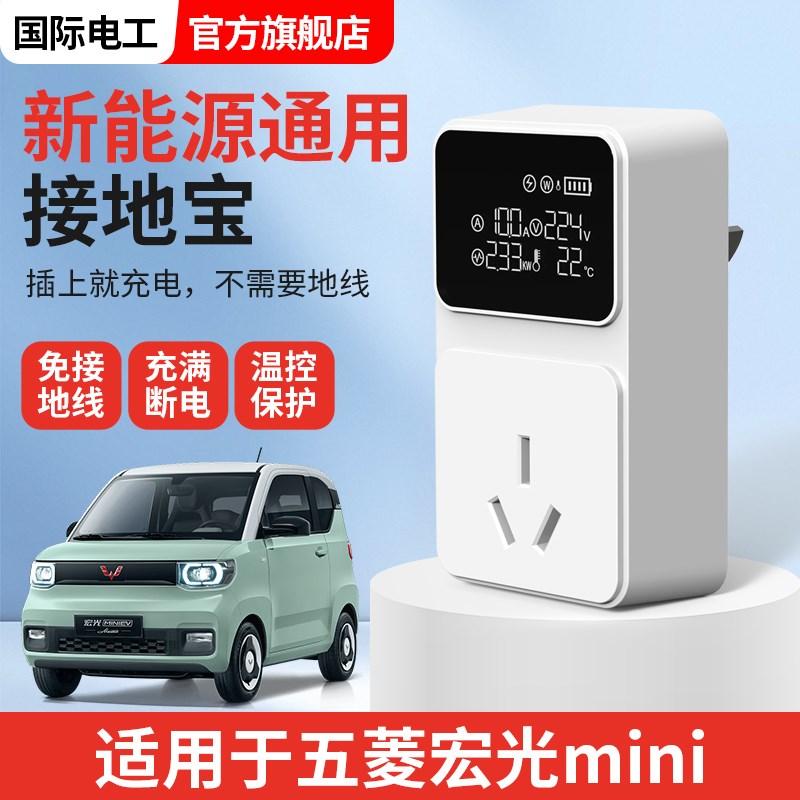 适用五菱宏光mini接地宝缤果迷你C新能源汽车接地宝充电转换器插