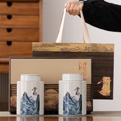 新款复古陶瓷茶h叶罐空罐家用储茶防潮罐红茶绿茶茶叶罐礼盒装送