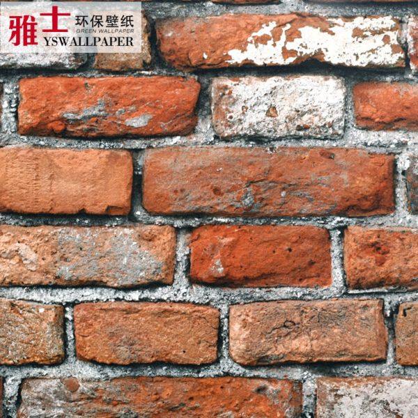 3D复古红砖青砖仿古砖头砖纹砖块墙纸非自粘店铺装修饭店壁纸仿砖