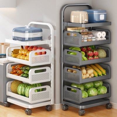 蔬菜置物架厨房小推车落地多层锅具收纳架多功能锅架菜篮子置珩铭,厨房/烹饪用具,果蔬置物架/篮/框,淘宝优惠券,粉丝福利购,淘宝优惠卷