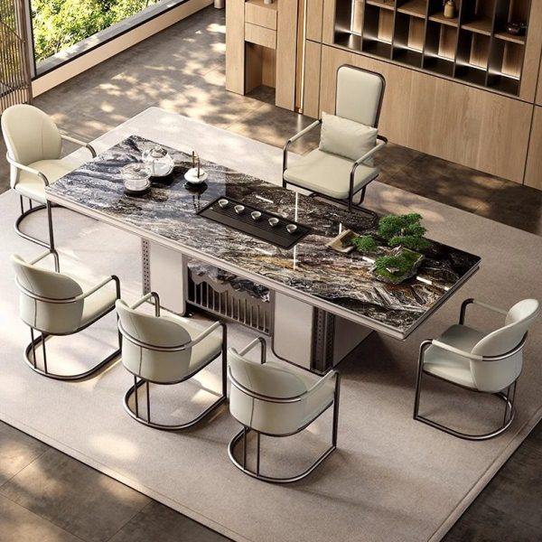 轻奢岩板茶台桌茶桌椅组合现茶台简约茶桌一体式嵌入烧水级感,商业/办公家具,茶台/茶桌,淘宝优惠券,粉丝福利购,淘宝优惠卷