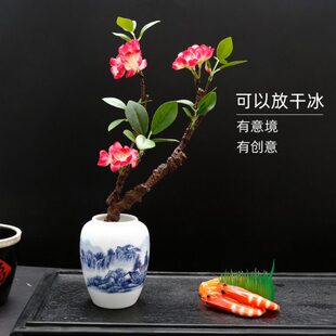 酒店餐饮菜品小摆件刺身盘饰点缀装饰摆盘装饰冷菜果盘装饰花假花