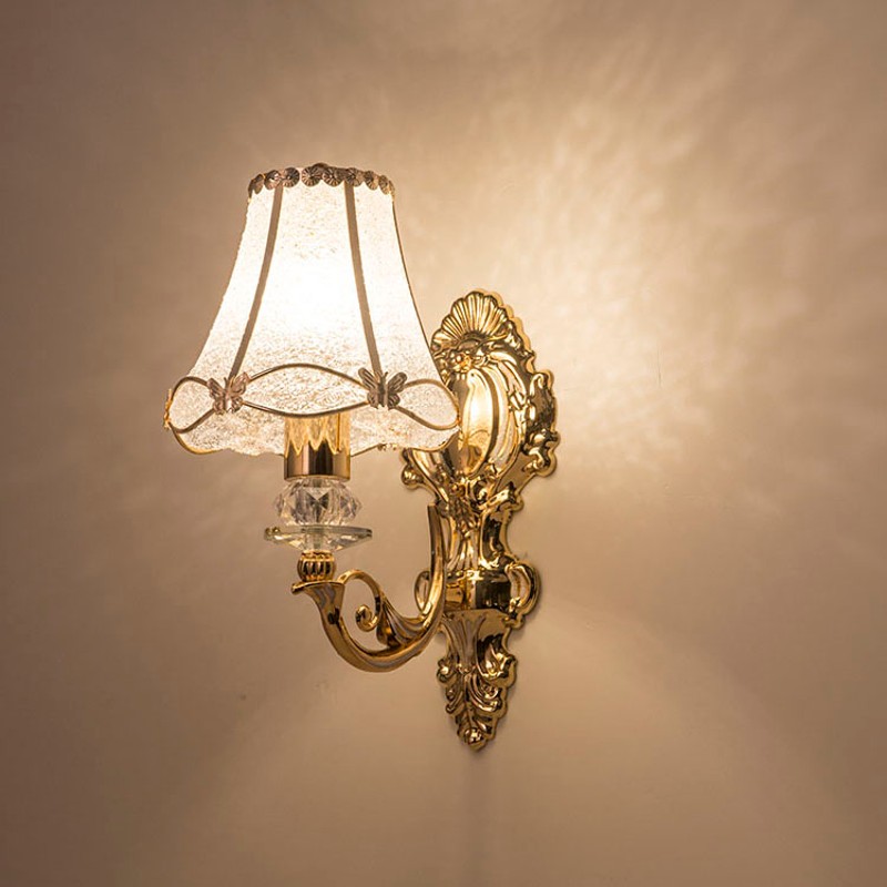 欧式简约玻璃客厅电视墙q房间卧室双头床头灯KTV酒店客房玻璃壁灯