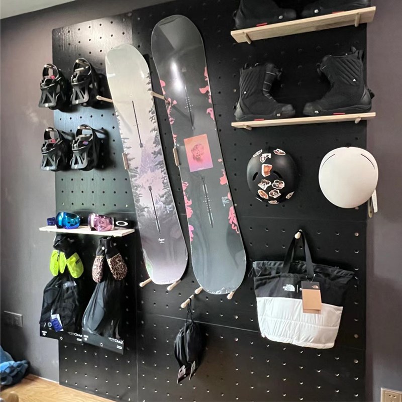 小木良品滑板收纳洞洞板冲浪板壁挂架定制入户玄关自行.车架洞洞