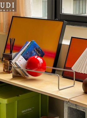 轻装修桌面书架实木圆球r重力创意趣味唱片收纳书架置物架装饰摆