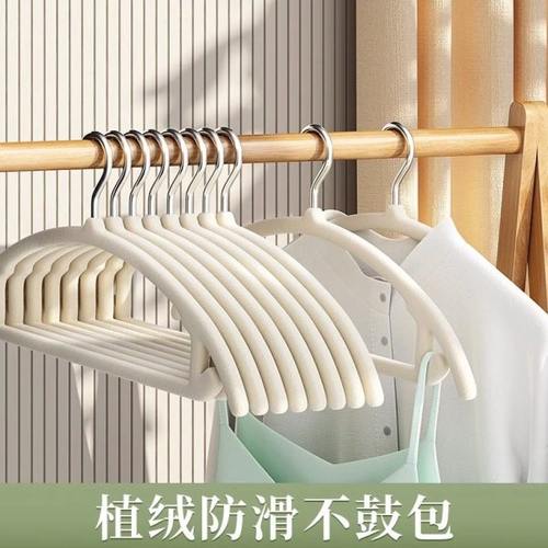 德国植绒衣架家用轻奢挂衣无痕防肩角防滑不起包整理师收纳专用