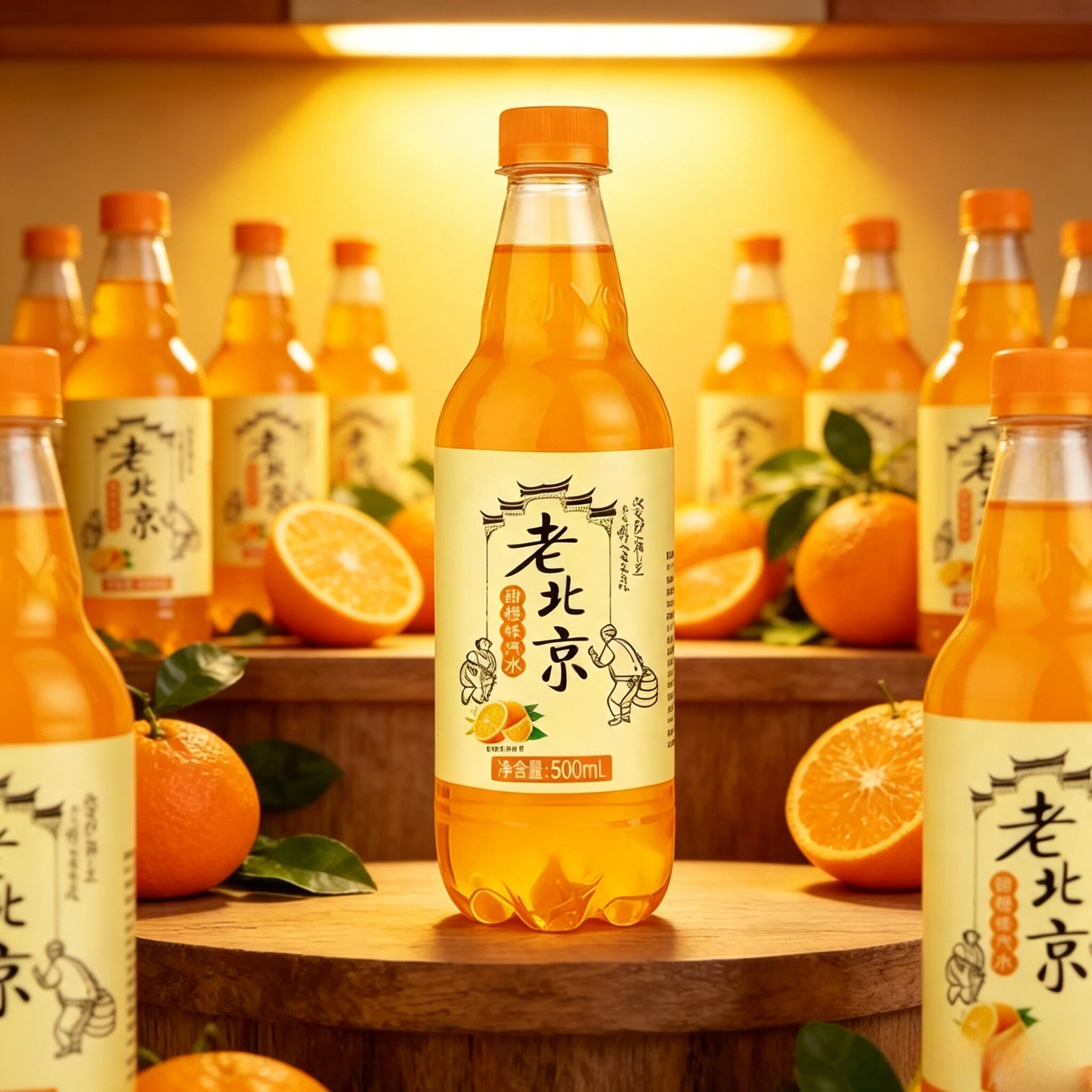 老北京橙味汽水汽泡十足果汁饮料碳酸饮料