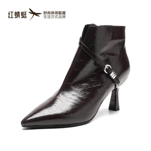 红蜻蜓正品商场同款女时装靴细跟
