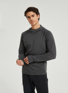 Lalamuly户外速干运动长袖上衣春秋男款跑步健身训练连帽T恤