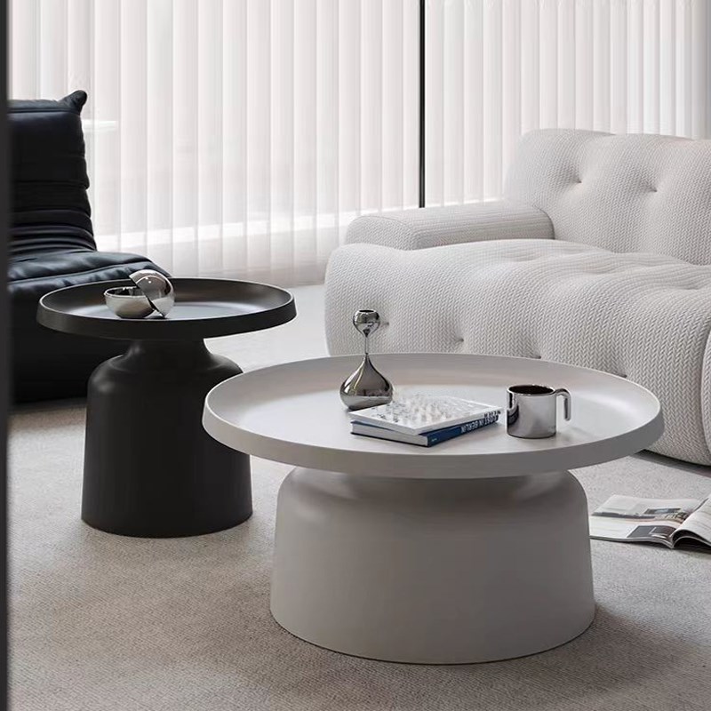 高级感创意茶几小户型北欧v客厅轻奢现代简约侘寂风圆形床头柜边