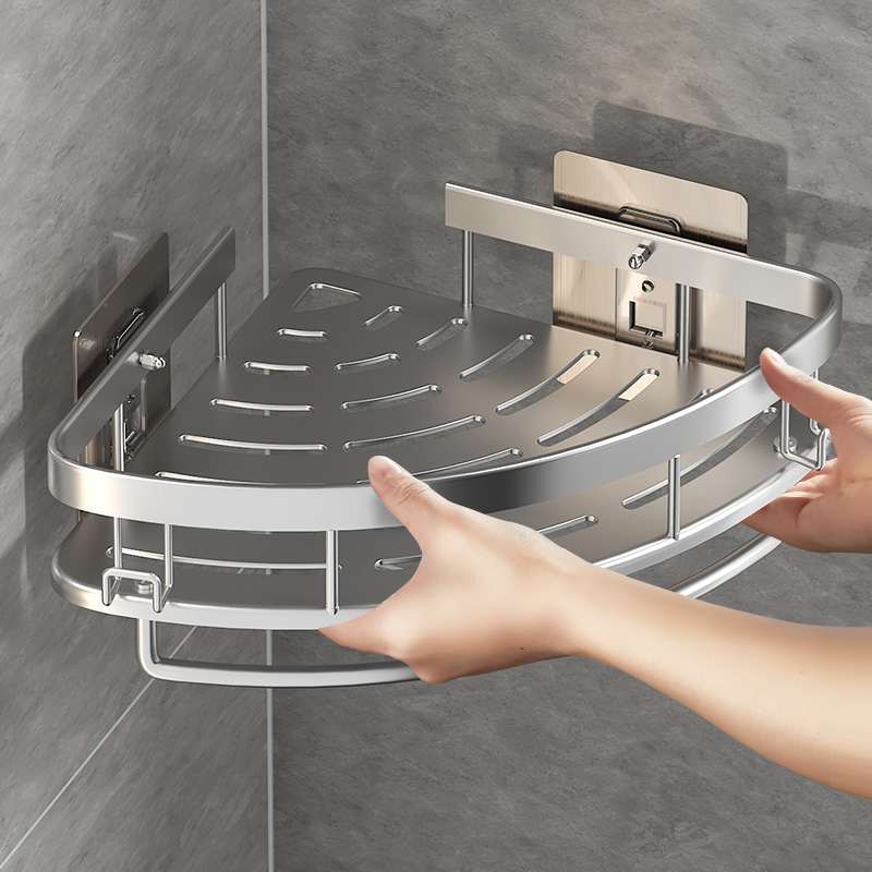 卫生间浴室三角置物架免打孔厕所洗手间洗L漱台壁挂式墙上收纳挂