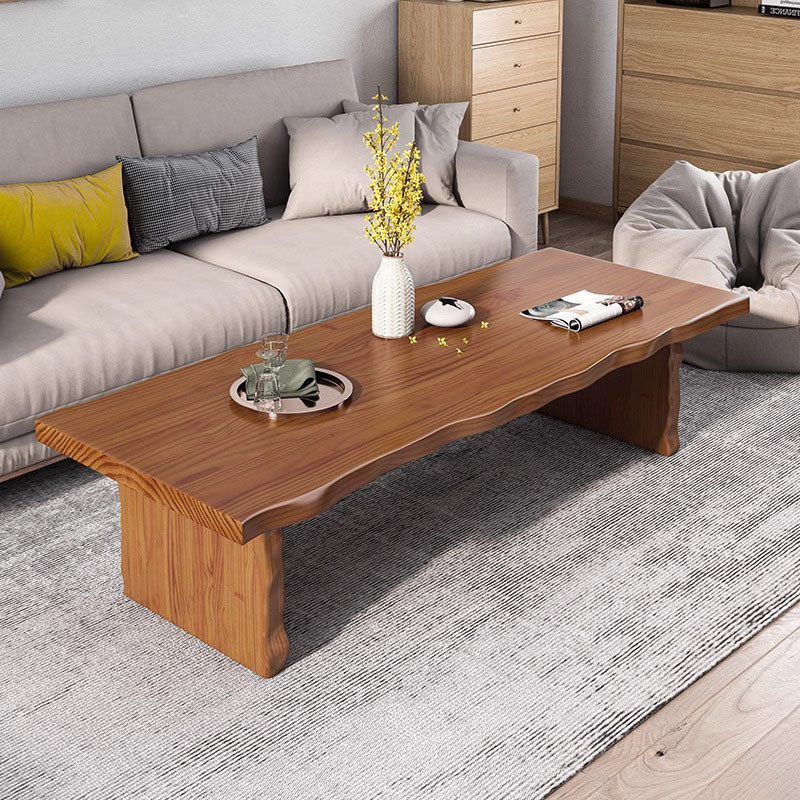 中古风整版实木高茶几餐桌两用60cm高可吃N饭客厅家用新款大板茶