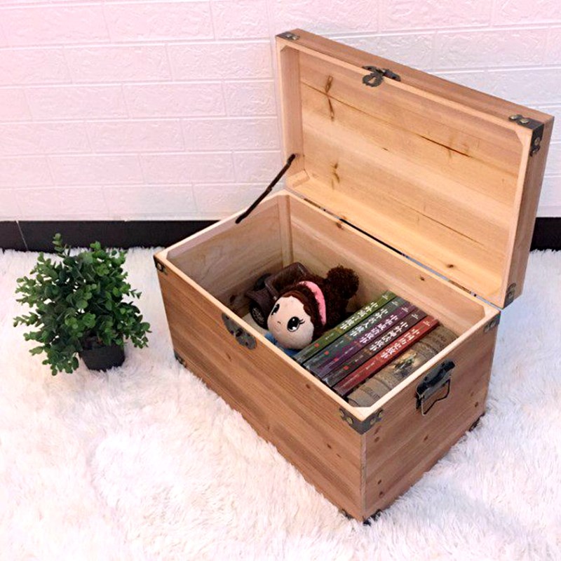 复古木箱整理f箱实木储物箱带锁仿古木盒子特大号木箱子收纳箱定