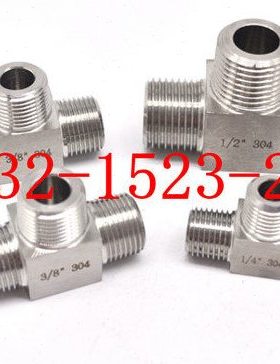 304不锈钢加厚方体外丝三通接头 公制螺纹M24*1.5 M28*1.5 M30*2