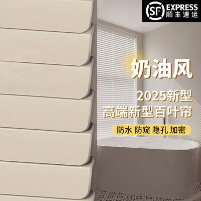 2025新款f百叶窗帘全遮光免打孔安装厨房化妆室遮挡帘浴室升降卷