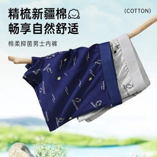 平角裤 纯棉内裤 男士 中腰舒适透气精梳棉四角WH 下单立减50