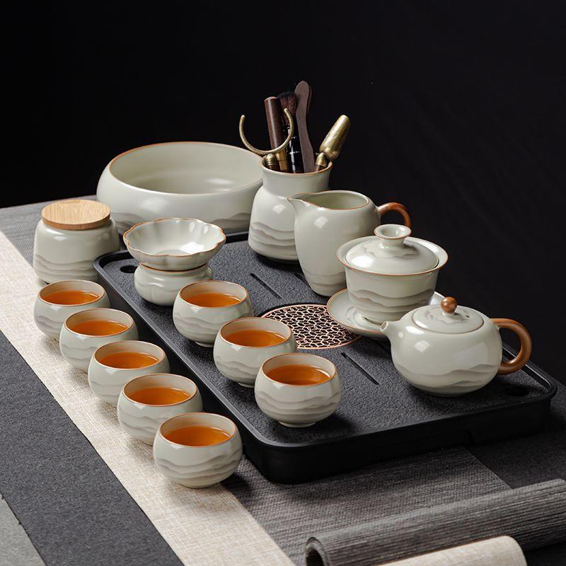 汝窑功夫新款茶具茶盘套
