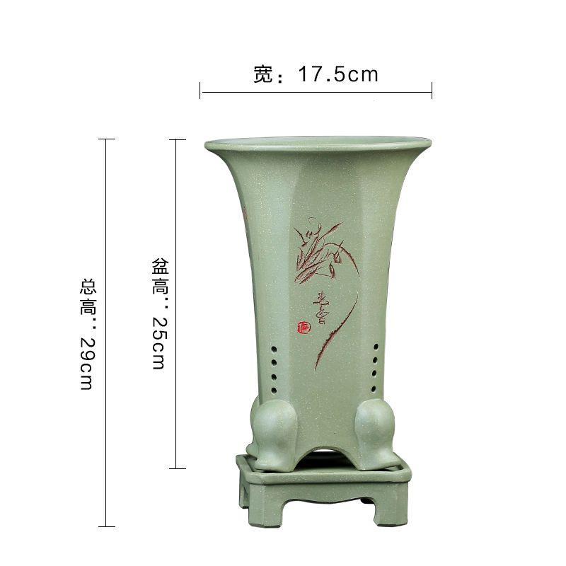 宜兴紫砂兰花盆精品高档