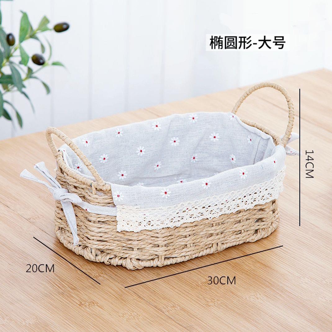 草藤编收纳筐桌面杂物筐
