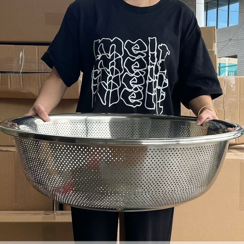 加厚特厚漏盆不锈钢沥水洗菜盆子家用商用菜篮厨房水果淘米面盆