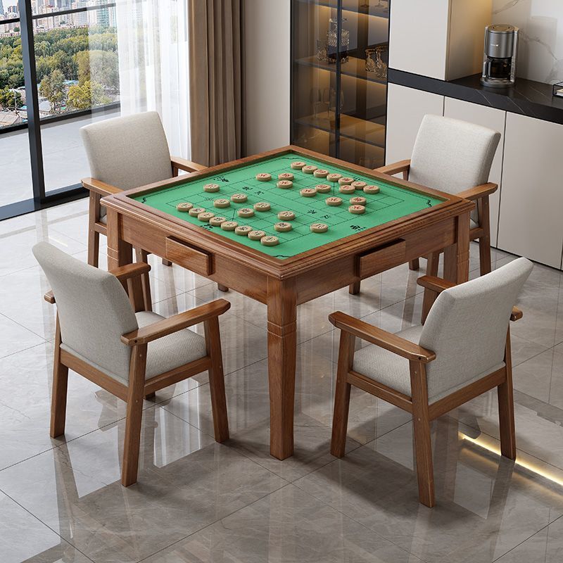 掼蛋麻将桌子正方形实木餐桌手搓麻将桌家用棋牌象棋桌吃饭小方桌
