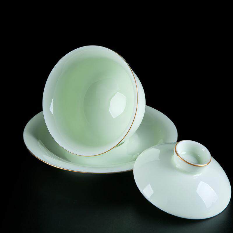 德国品质整套泡茶功夫茶具套装 家用 简约景德镇青瓷描金茶杯陶瓷