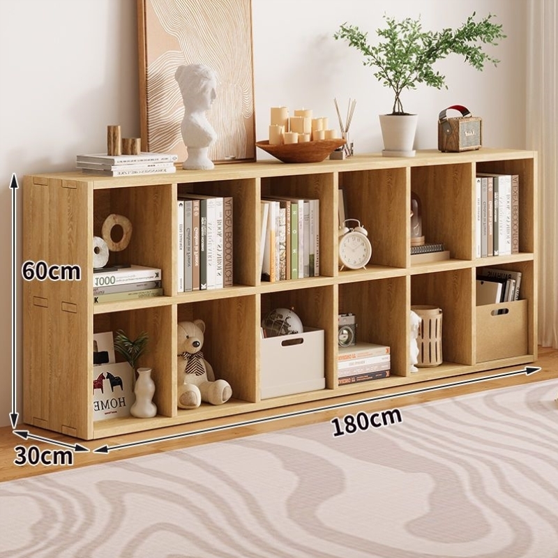 实木书架儿童书架加厚置物架落地组合格子柜幼儿园储物收纳书柜