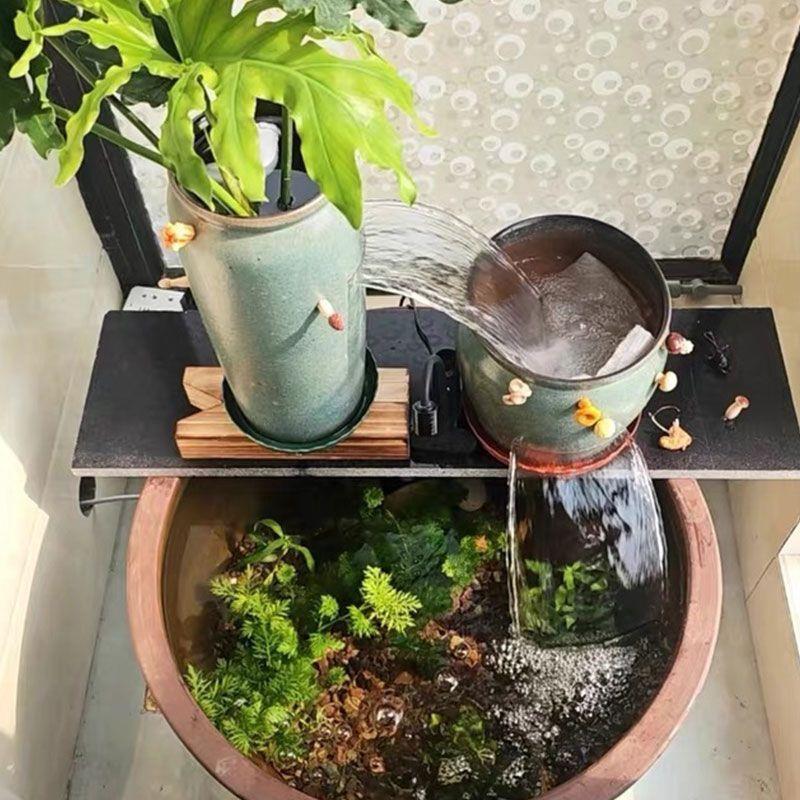 养鱼过滤器生财流水摆件