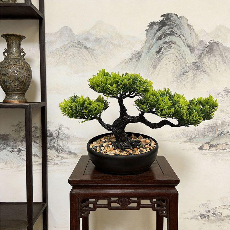 仿真迎客松绿植盆景客厅