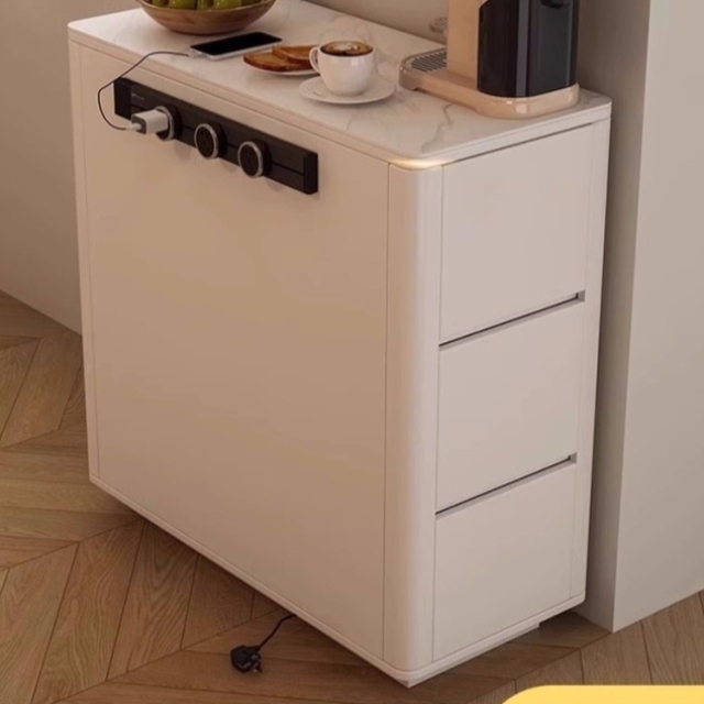 可移动中岛台靠墙柜餐桌导台岩板倒台全实木单独餐边柜厨房料理台