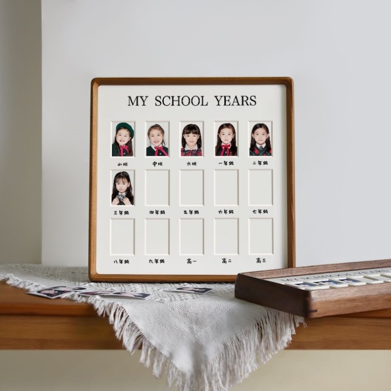 儿童成长记录校园时光毕业纪念相框宝宝幼儿园照片一寸证件照摆台