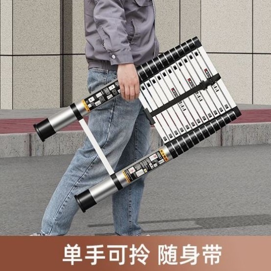 特厚伸缩梯6米8米升降梯多功能梯子家用人字梯外出干活专用竹节梯