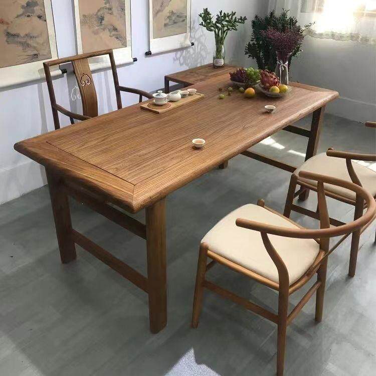 老榆木桌子全实木餐桌书