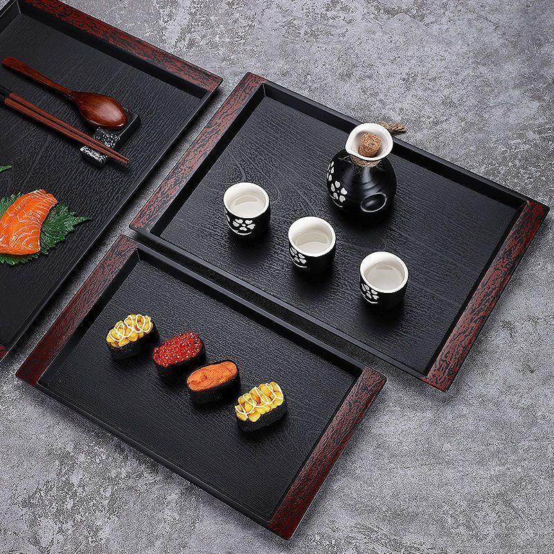 日式木纹托盘快餐厅商用