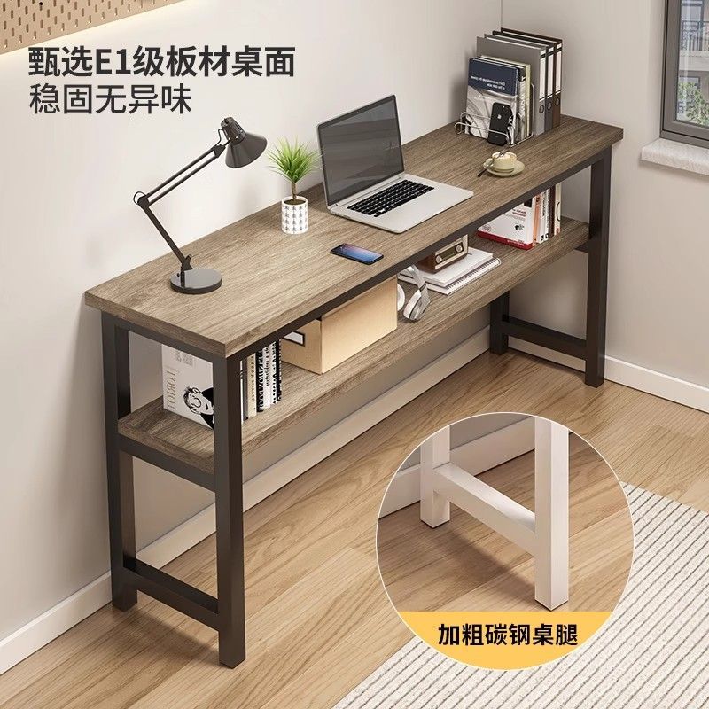 简约双层电脑桌书桌学生写字桌家用学习桌子窄桌卧室桌简易长条桌