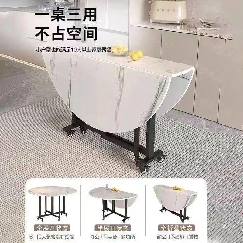 折叠桌家用小户型圆桌子