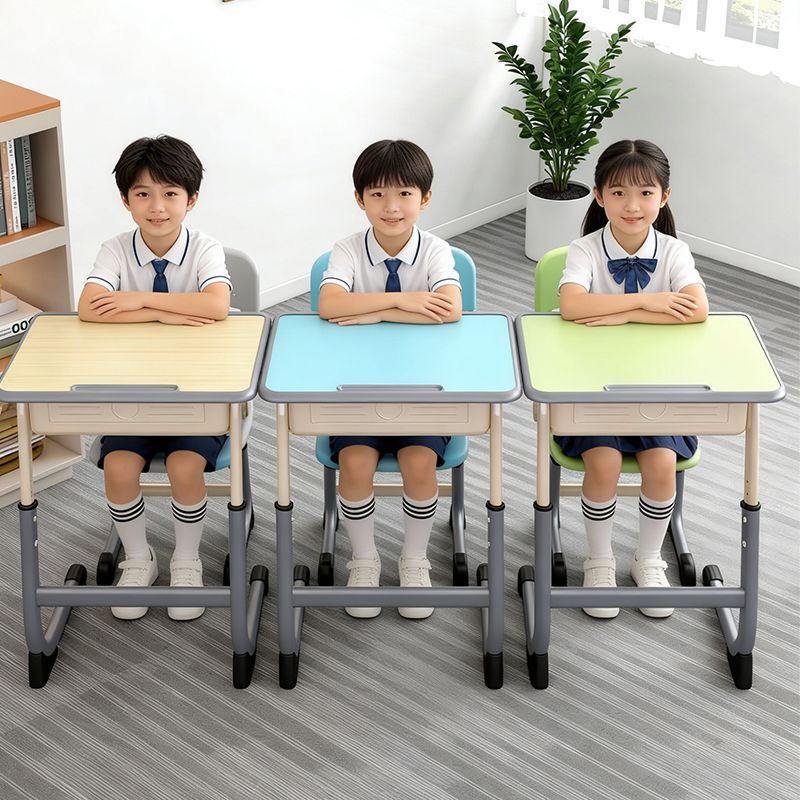 可升降培训班学校辅导班课桌椅双人中小学生椅单人学习桌椅套装